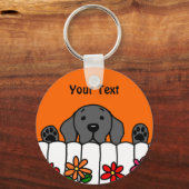 ブラックラブラドールの監視 キーホルダー (正面)