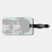 ブラックラブラドールインボウリングをする人、 クリケットの投手ハット ラゲッジタグ (裏面横)