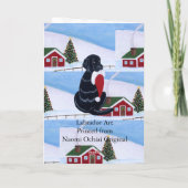 ブラックラブラドールウィズサンタハットスノーランド シーズンカード (裏面)