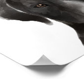 ブラックラブラドールウォーター色イラストレーション犬の名前 ポスター (角)