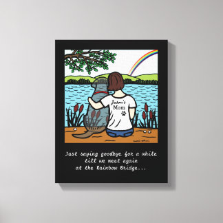 ブラックラブラドールエンジェルとママ3キャンバス キャンバスプリント