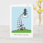 ブラックラブラドールエンジェルウィズラブ カード (黄色い花)