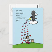 ブラックラブラドールエンジェルウィズラブ ポストカード (正面/裏面)