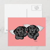 ブラックラブラドールエンジェル（レインボーブリッジ） ポストカード (正面/裏面)