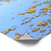 ブラックラブラドールオンビーチ ポスター (角)