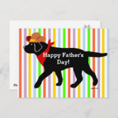 ブラックラブラドールカウボーイマンガ ポストカード (正面/裏面)