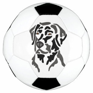 ブラックラブラドールカッコいいリトリーバー犬芸術サッカーボール サッカーボール