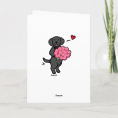 ブラックラブラドールカートゥーンバラバレンタインホリデーカー シーズンカード (裏面)