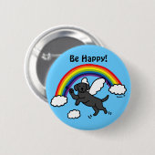 ブラックラブラドールガーディアンエンジェル（レインボーブリッジ） 缶バッジ (正面&裏面)