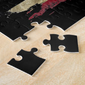 ブラックラブラドールギフトUSAフラグラボ所有者ダックハンター ジグソーパズル (側面)