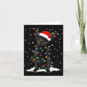 ブラックラブラドールクリスマスツリーライトパジャマ犬 カード (正面)