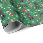 ブラックラブラドールクリスマスドッグ ラッピングペーパー (ロールコーナー)