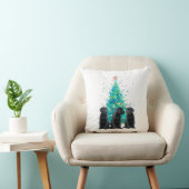 ブラックラブラドールクリスマスパピー クッション (椅子)