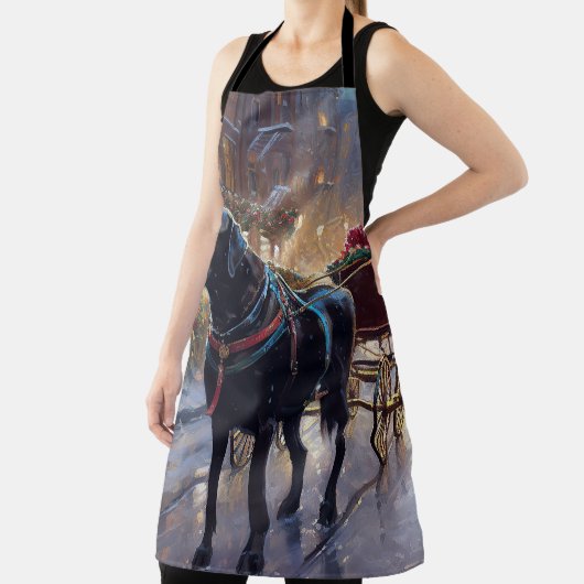 ブラックラブラドールクリスマスフェスティバルシーズン エプロン (インサイチュ)