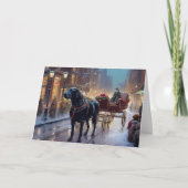 ブラックラブラドールクリスマスフェスティバルシーズン カード (正面)