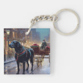 ブラックラブラドールクリスマスフェスティバルシーズン キーホルダー (裏面)