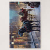 ブラックラブラドールクリスマスフェスティバルシーズン ジグソーパズル (縦)