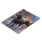 ブラックラブラドールクリスマスフェスティバルシーズン ノートブック (左側)