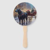 ブラックラブラドールクリスマスフェスティバルシーズン ハンドファン (裏面)