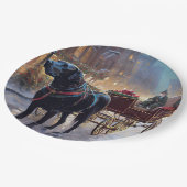 ブラックラブラドールクリスマスフェスティバルシーズン ペーパープレート (アングル)