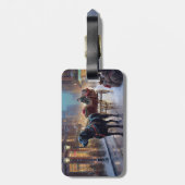 ブラックラブラドールクリスマスフェスティバルシーズン ラゲッジタグ (裏面縦)