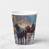 ブラックラブラドールクリスマスフェスティバルシーズン 紙コップ (正面)