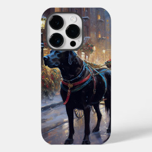 ブラックラブラドールクリスマスフェスティバルシーズン Case-Mate iPhone 14 PROケース