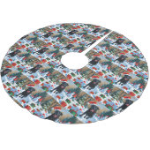 ブラックラブラドールクリスマスフェスティバルスノーシーン ブラッシュドポリエステルツリースカート (アングル)