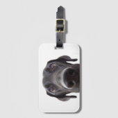 ブラックラブラドールクローズアップポートレート ラゲッジタグ (正面縦)