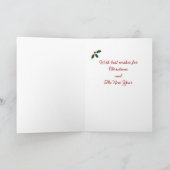 ブラックラブラドールサンタスノークリスマス シーズンカード (内部)