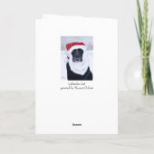 ブラックラブラドールサンタスノークリスマス シーズンカード (裏面)