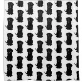 ブラックラブラドールシャワーカーテン シャワーカーテン (正面)