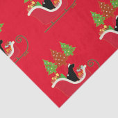 ブラックラブラドールシルエットクリスマスそり赤 薄葉紙 (詳細)