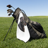 ブラックラブラドールシール2 ゴルフタオル (グリーン)