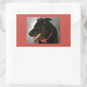 ブラックラブラドールシール 長方形シール (バッグ)