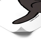 ブラックラブラドールタータンチェックスカーフダーク ポスター (角)