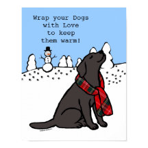 ブラックラブラドールタータンチェックスカーフダーク