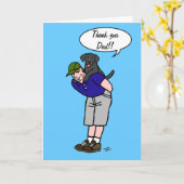 ブラックラブラドールダディインブルー カード (黄色い花)