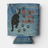 ブラックラブラドールダディクーラーボックス 缶クーラー (正面)