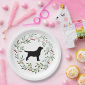 ブラックラブラドールドグエレガントレトリバークリスマス ペーパープレート (パーティー)