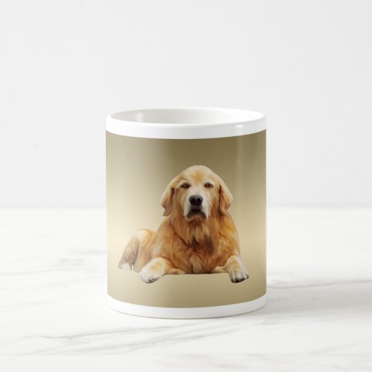 ブラックラブラドールドッグウォーターカラーアート絵画ズ コーヒーマグカップ (中央)