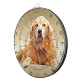 ブラックラブラドールドッグウォーターカラーアート絵画ズ ダーツボード (正面右)