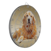 ブラックラブラドールドッグウォーターカラーアート絵画ズ ダーツボード (正面左)