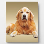 ブラックラブラドールドッグウォーターカラーアート絵画ズ フォトプラーク (正面)