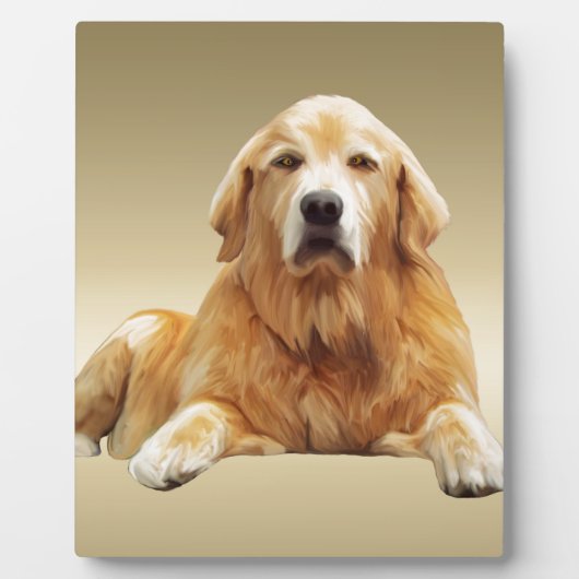 ブラックラブラドールドッグウォーターカラーアート絵画ズ フォトプラーク (正面)