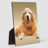 ブラックラブラドールドッグウォーターカラーアート絵画ズ フォトプラーク (側面)