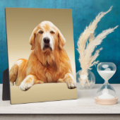 ブラックラブラドールドッグウォーターカラーアート絵画ズ フォトプラーク (側面)