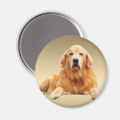 ブラックラブラドールドッグウォーターカラーアート絵画ズ マグネット (正面/裏面)