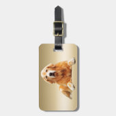 ブラックラブラドールドッグウォーターカラーアート絵画ズ ラゲッジタグ (正面縦)