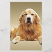 ブラックラブラドールドッグウォーターカラーアート絵画ズ 便箋 (正面)